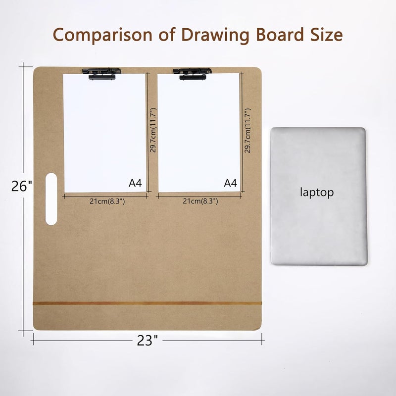 TX liteart Drawing Board - 23" x 26" Sketch Board with Handle for Drafting Art - Portable Sketch Board for Class or Studio Fit in Artists Tote - Image 2